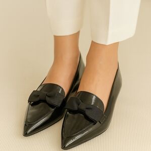 Adrienne Vittadini Black Patent Leather Flats